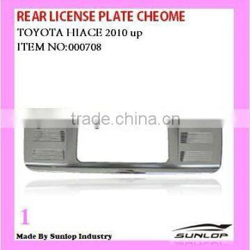 2010-2013 Toyota hiace van body kits Hiace Rear license plate cover chrome