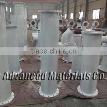 Alumina ceramic lined adapter, wear resistant ceramic lining steel pipe