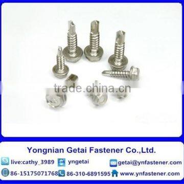 Self-drilling and tapping screws with collar ,Hexagon flange head , HDG /Galvanized with black /yellow zinc plated/blue white