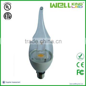 Candle Shape 3W 5W 360D COB Led Candle Light,E12 E26 Base Led Candle Bulb