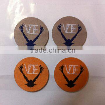 Laser Cut Round Woven Patch/weaving Labels for Hats