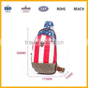 canvas durable USA flag printing shoulder crossbody bag messenger tote bag