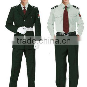 HOT dark blue 65%35%TC twill made security guard uniform