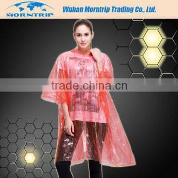 Best Selling New Design Disposable PE Rain Poncho for Girls