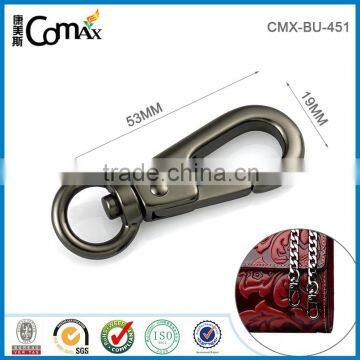 Matte gunmetal round shape custom metal dog leash snap hook