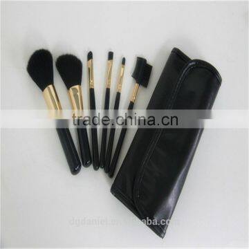 6pcs Black and Gold Mini detangle hair brush set makeup brush set black factory