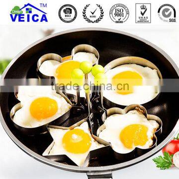 4pcs/lot stainless steel omelette mould device eggs ring model set heart shape egg mold styling tool