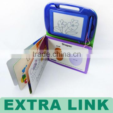 Children plastic writing board with mini cardboard printing