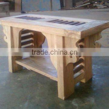 Indonesia Furniture-Reclaimed Teak Chinese Bench Table