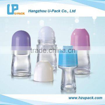 50ml top quality cheap middle deodopant perfume glass roll on bottle with PP cap