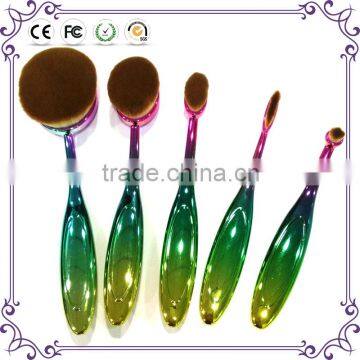 Top selling custom logo toothbrush 5pcs oval makeup brush set