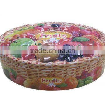 Oval shape 3D embossing fruit tin can