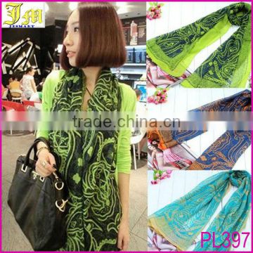 New Fashion Lady Women Persian Pattern Design High Quality Cotton Voile Neck Scarf Wholesale Guangzhou