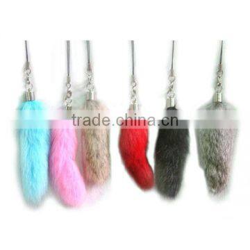 Wholesale Handmade Faux Fox Tail Keychains