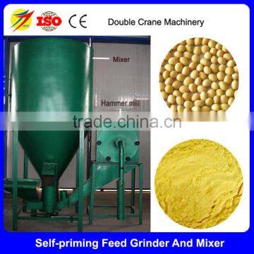 Egg layer chicken feed making hammer mill and mixer machine, output 1-3tph