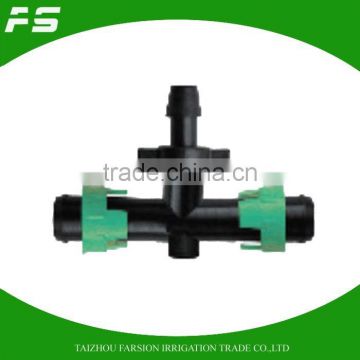 DN16 Drip Tape Offtake Tee Connector Lock Type