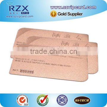 Engraved rose gold plating stainless steel card metal card