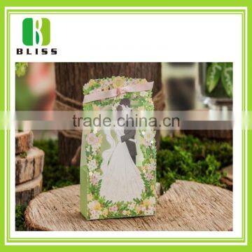 Green creative custom printing weeding gifrt paper candy box