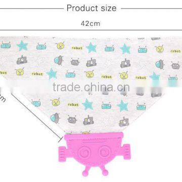 Kean Organic Pure Cotton Baby Bibs With Robot Teether photo-2
