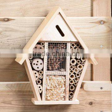 Wooden insect hotel for wholesale in wooden factory with BSCI