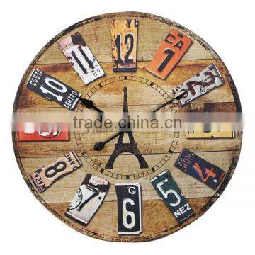 Antique Decorative MDF Round Wall Clock Wooden Wall Clock