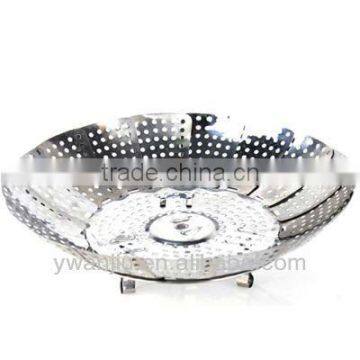 Stainless steel super practical multifunctional telescopic fruit tray / steaming dish