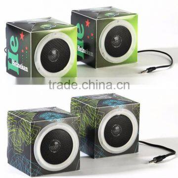 Best promotion gift simple design mini foldable box cardboard speaker