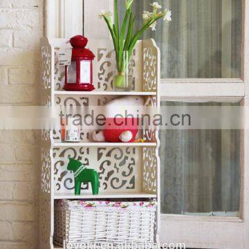 Wood plastic plate 4 Tier Modern Storage Organization Rack and display rack