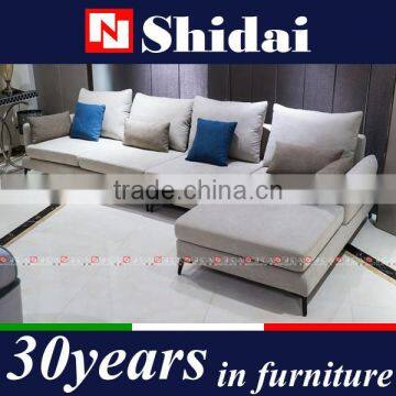 Modern Fabric Corner Sloped Track Arm Gray Sofa With Metal Feet G1125 photo-2