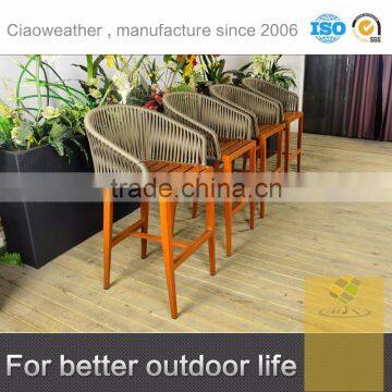 imitation wood finish Khaki poly cord garden chair