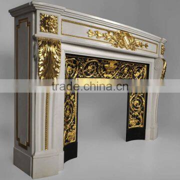 2017 Home Decor Luxury Marble and Gilded Brass Fireplace photo-2