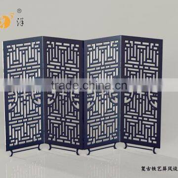 Chinese Style Hotel Indoor Decorative Cheap Metal Folding Screen Room Divider photo-3