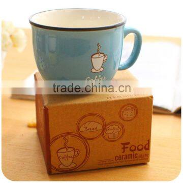 260ml 8oz cute printing color ceramic coffee mug with gift box