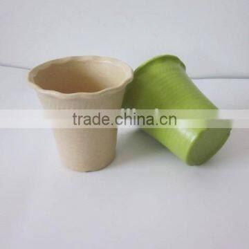 Family beautiful plastic flower pot/ garden pot bamboo fiber flowerpot