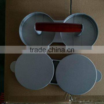 Aluminum Die Casting Wooden Handle LFGB Meat Pizza Stuffed Hamburger Patty Maker With Wax Disc Paper