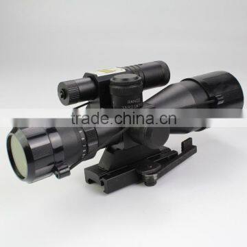 Compact 2.5-10X40 Rifle Scope Red Green Mil-Dot Reticle With Side Attached Green Laser Sight Scope With Quick Release Mount photo-3