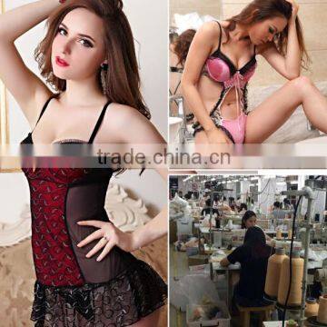 Cheaper Price Sex Long Gown Erotic Women Wear Nude Girls Photos Sexy Transparent Lingerie Sets Nightwear photo-2