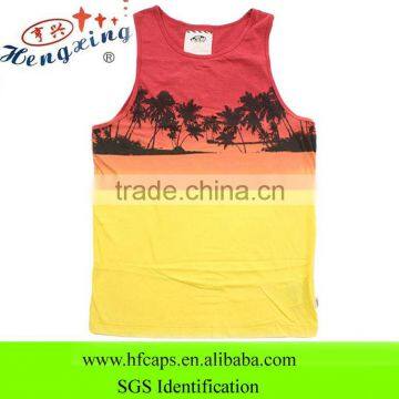 100 cotton cheap wholesale printed sleeveless tank tops in bulk