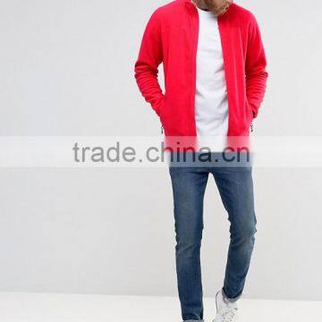 Custom Long Sleeve Funnel Neck Zip Placket Without Hood Red Men's 100% Polyester Casual Regular Fitted Sweatshirt photo-4