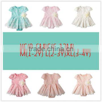 New style baby flower dresses girl baby romper with skirts