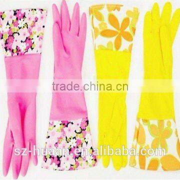 Good Quality Bicolor Long Household Latex/rubber Gloves photo-5