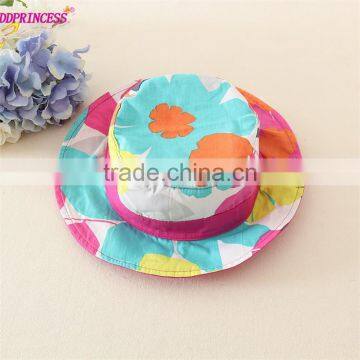 flower printing two way for wear small girls hat cute beautiful baby sun hat ,little fancy baby hats