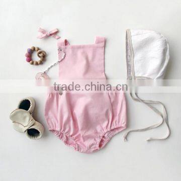 Hot Sale Boutique Baby Clothes Kid Clothing Pink Cotton Romper Design photo-2