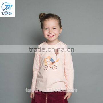 2017 Spring Girls t Shirt With Pattern 100% Cotton Children Clothing Long Sleeve Kids T Shirt