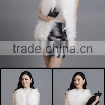 Hot Sale New 2017 Women Winter Encryption 100% Natural Ostrich Feathers Turkey Feather Fur Vest Vest Fur Coat Fur Coat photo-3