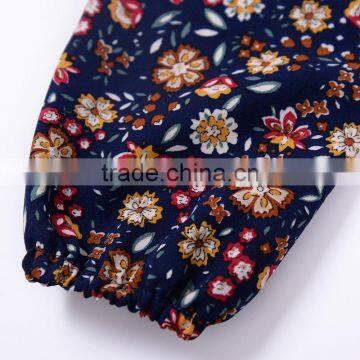 S33589W Baby Girls Floral Printed Tassels Crochet Clothing Romper photo-4