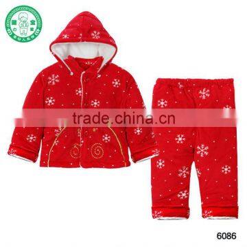 100%polyester Christmas baby clothes set