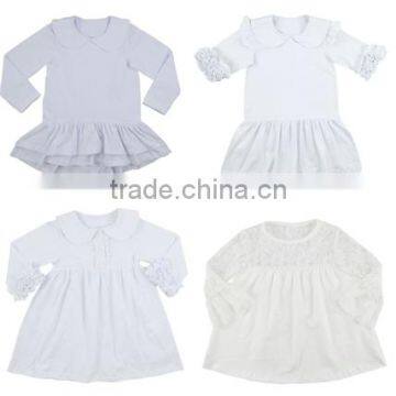 Wholesale boutique spring&fall cotton dress fashion white girl boutique clothing