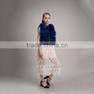 Myfur Fashion Style Winter Real Fur Waistcoat Short Dyed Color Raccoon Fur Vest photo-3
