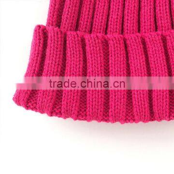 Myfur Hot Pink Fluffy Raccoon Fur Ball Knitted Beanie Hat for Fashion Lady